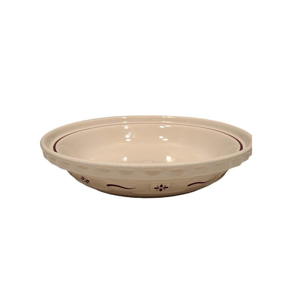 Longaberger Baskets Pottery Grandma Bonnie’s Red Woven Traditions Pie Plate Dish